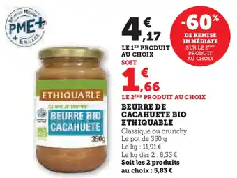 U Express ETHIQUABLE Beurre de cacahuete bio offre