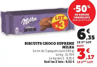 U Express MILKA Biscuits choco supreme offre