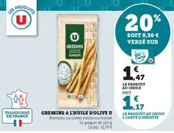 U Express U Gressins a l'huile d'olive offre