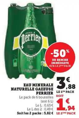 U Express PERRIER Eau minerale naturelle gazeuse offre