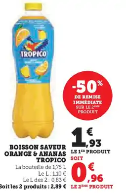 U Express TROPICO  Boisson saveur orange & ananas offre