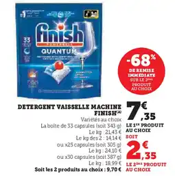 U Express FINISH Detergent vaisselle machine offre