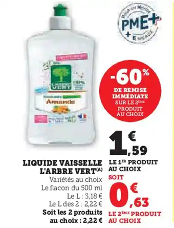 U Express L'ARBRE VERT Liquide vaisselle offre