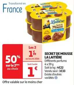 Auchan Supermarché LA LAITIÈRE Secret de mousse offre