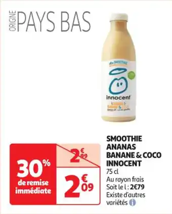 Auchan Supermarché INNOCENT Smoothie ananas banane & coco offre