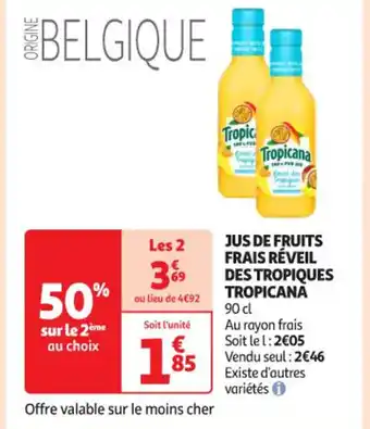 Auchan Supermarché TROPICANA Jus de fruits frais réveil des tropiques offre