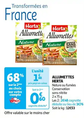 Auchan Supermarché HERTA Allumettes offre