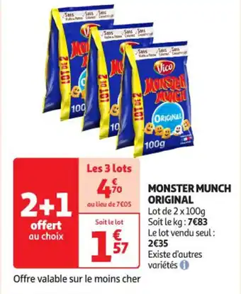 Auchan Supermarché MONSTER MUNCH Original offre