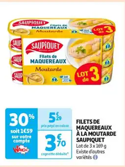 Auchan Supermarché SAUPIQUET Filets maquereaux à la moutarde offre