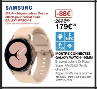 Costco Montre Connectée Galaxy Watch4 40MM offre