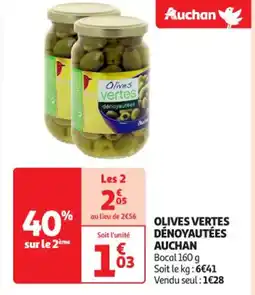 Auchan Supermarché AUCHAN Olives vertes dénoyautées offre