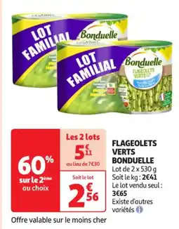 Auchan Supermarché BONDUELLE Flageolets verts offre