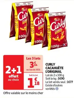 Auchan Supermarché VICO Curly cacahuète l'original offre