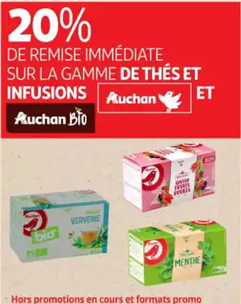 Auchan Supermarché AUCHAN BIO Sur la gamme de thés et infusions offre