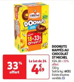 Auchan Supermarché ST MICHEL Doonuts nappés au chocolat offre