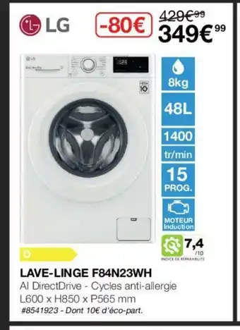 Costco Lave-Linge F84N23WH offre