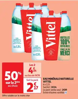 Auchan Supermarché VITTEL Eau minérale naturelle offre