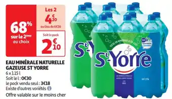 Auchan Supermarché ST YORRE Eau minérale naturelle gazeuse offre