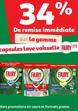 Auchan Supermarché FAIRY sur la gamme capsules lave vaisselle offre