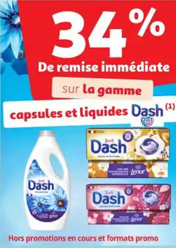 Auchan Supermarché DASH sur la gamme capsules et liquides offre