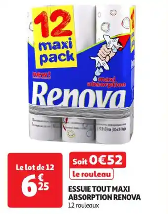 Auchan Supermarché RENOVA  Essuie tout maxi absorption offre