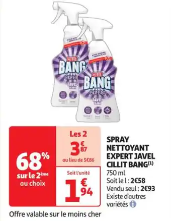 Auchan Supermarché CILLIT BANG Spray nettoyant expert javel offre