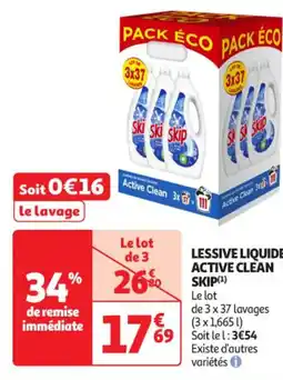 Auchan Supermarché SKIP Lessive liquide active clean offre