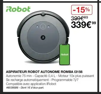 Costco Aspirateur Robot Autonome Romba I3156 offre