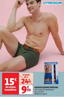 Auchan Supermarché FREEGUN Boxers homme offre