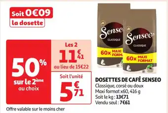 Auchan Supermarché SENSEO Dosettes de café offre