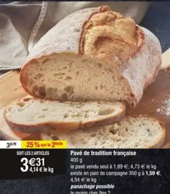 Carrefour Pavé de tradition française offre