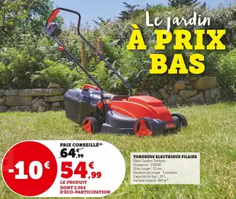 Super U Tondeuse electrique filaire offre