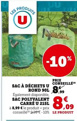 Super U Sac à déchets u rond offre