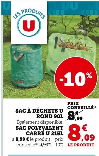 Super U Sac à déchets u rond offre