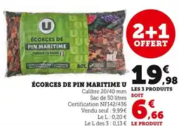 Super U U Écorces de pin maritime offre