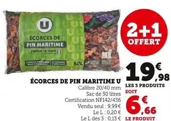 Super U U Écorces de pin maritime offre