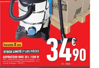 Brico Cash Aspirateur Inox 30 L 120 W offre