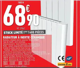 Brico Cash Radiateur à Inertie Céramique offre