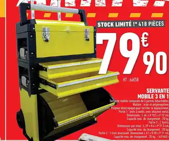 Brico Cash Servante Mobile 3 En 1 offre