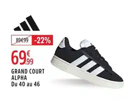 Intersport ADIDAS Grand court alpha du 40 au 46 offre