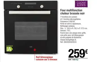 Brico Dépôt Four Multifonction Chaleur Brassée Noir Cook & Lewis offre