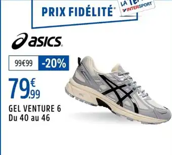 Intersport ASICS Gel venture 6 du 40 au 46 offre