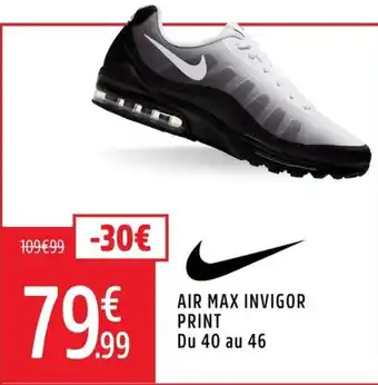 Intersport Air max invigor print du 40 au 46 offre