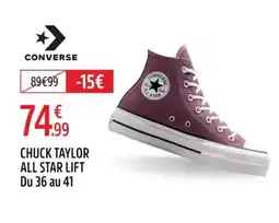 Intersport CONVERSE Chuck taylor all star lift du 36 au 41 offre