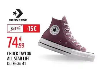 Intersport CONVERSE Chuck taylor all star lift du 36 au 41 offre