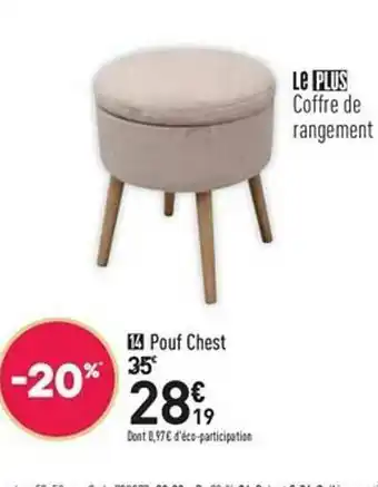 Conforama Pouf Chest offre