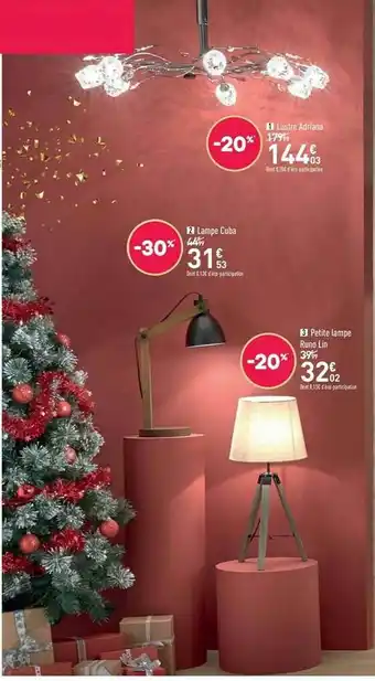 Conforama Lustre Adriana, Lampe Cuba, Petite Lampe Runo Lin offre