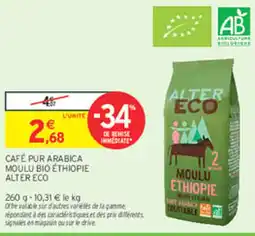 Intermarché Express ALTER ECO Café pur arabica moulu bio éthiopie offre