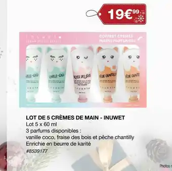 Costco Lot De 5 Crèmes De Main - Inuwet offre