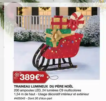 Costco Traineau Lumineux Du Père Noël offre